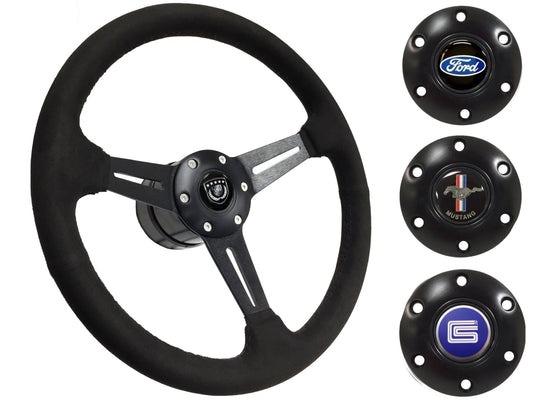 1984-04 Ford Mustang Steering Wheel Kit | Black Ultralux Suede | ST3584BLK