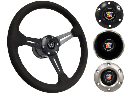 1969-89 Cadillac Steering Wheel Kit | Black Ultralux Suede | ST3584BLK