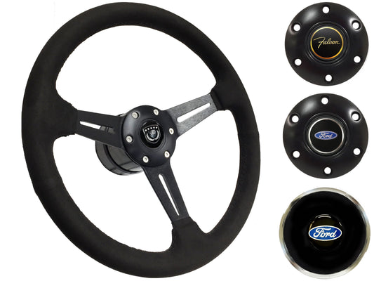 1970 Ford Falcon Steering Wheel Kit | Black Ultralux Suede | ST3584BLK