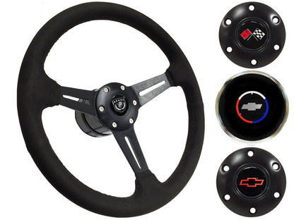 1970-88 Monte Carlo Steering Wheel Kit | Black Ultralux Suede | ST3584BLK