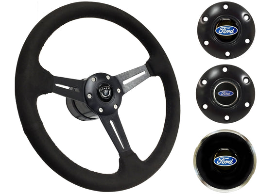 1970-76 Ford Torino Steering Wheel Kit | Black Ultralux Suede | ST3584BLK