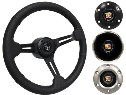 1969-89 Cadillac Steering Wheel Kit | Perforated Black Leather | ST3586BLK