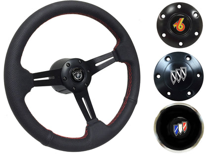 1969-89 Buick Steering Wheel Kit | Perforated Black Leather | ST3586RED