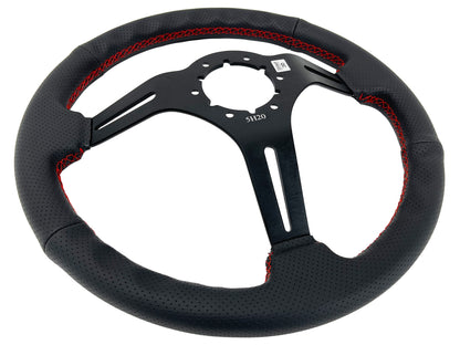 1960-73 Chevy Truck, GMC Steering Wheel Kit | Perforated Black Leather | ST3586RED