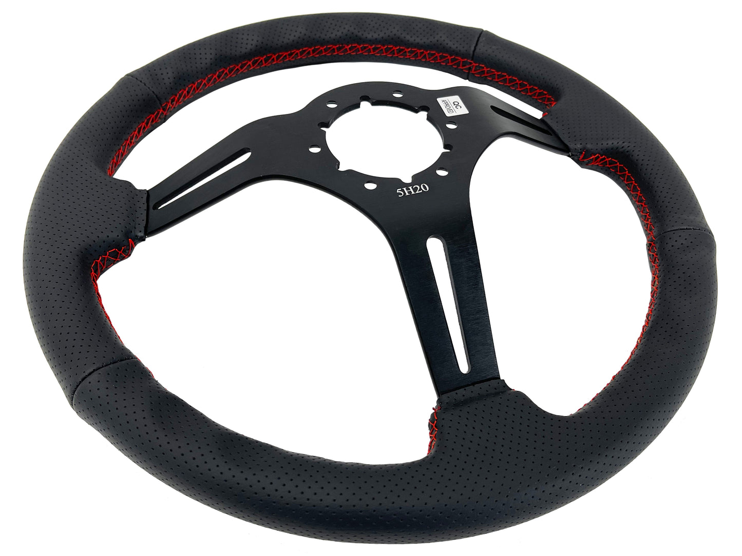 1974-94 Chevy Truck, GMC Steering Wheel Kit | Perforated Black Leather | ST3586RED