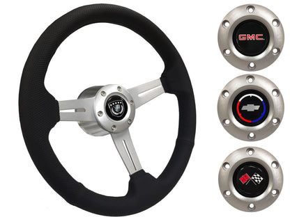 1960-73 Chevy Truck, GMC Steering Wheel Kit | Perforated Leather | ST3587BLK-BLK