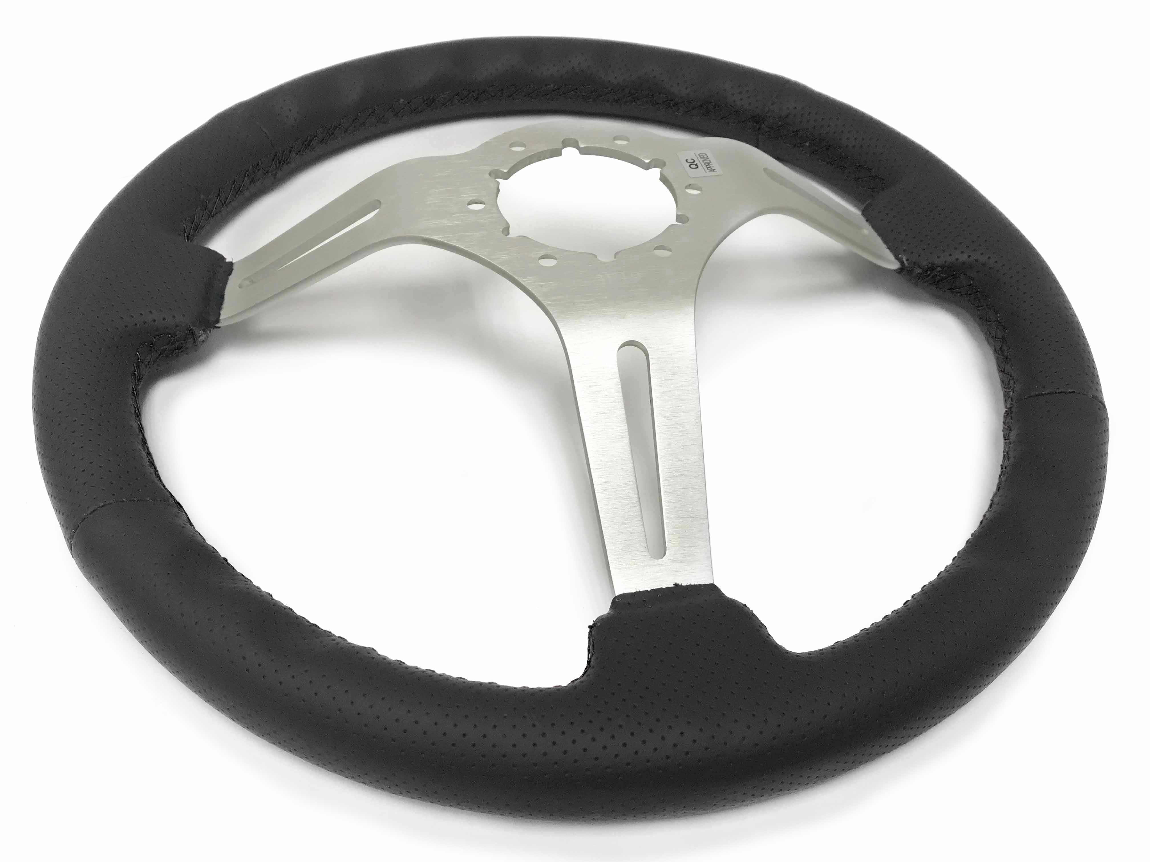 VSW S6 Sport Perforated Leather Brushed Aluminum Steering Wheel