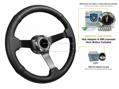 ST3602BLK steering wheel kit - Chrome horn button, Pontiac Red Arrow emblem