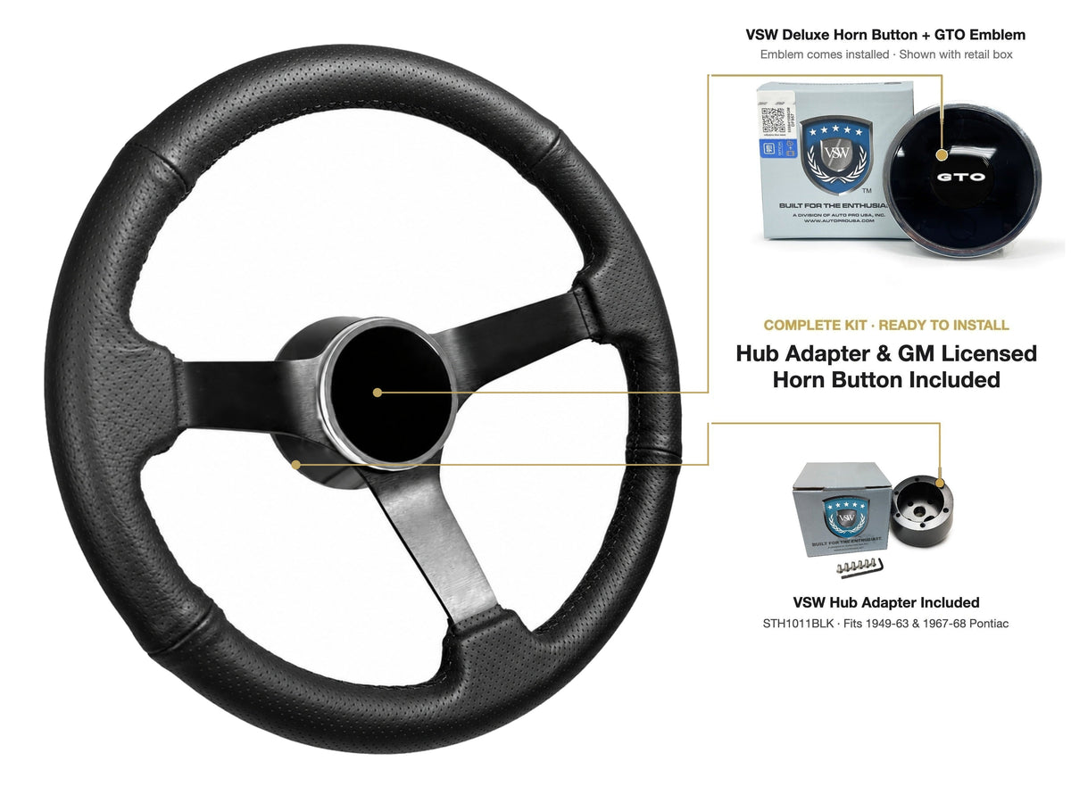ST3602BLK steering wheel kit - Deluxe horn button, GTO emblem