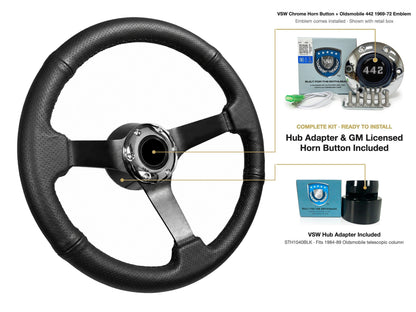 ST3602BLK steering wheel kit - Chrome horn button, 442 1969-72 emblem