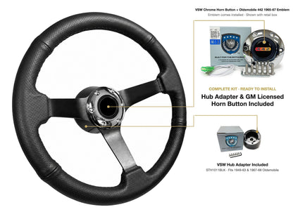 ST3602BLK steering wheel kit - Chrome horn button, 442 1965-67 emblem