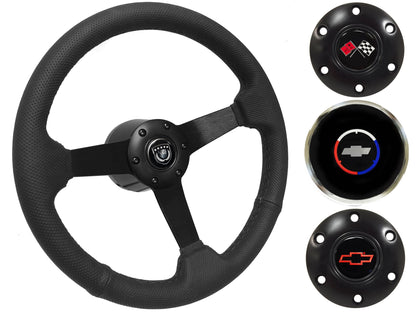 1962-68 Chevy Nova Steering Wheel Kit | Perforated Black Leather | ST3602BLK