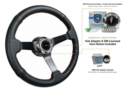 ST3602RED steering wheel kit - Chrome horn button, Pontiac Red Arrow emblem