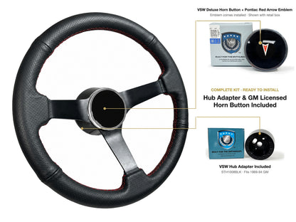 ST3602RED steering wheel kit - Deluxe horn button, Pontiac Red Arrow emblem