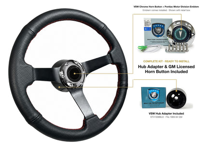 ST3602RED steering wheel kit - Chrome horn button, Pontiac Motor Division emblem