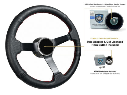 ST3602RED steering wheel kit - Deluxe horn button, Pontiac Motor Division emblem