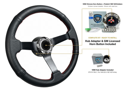 ST3602RED steering wheel kit - Chrome horn button, Firebird 1967-69 emblem