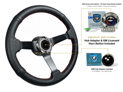 ST3602RED steering wheel kit - Chrome horn button, Tri-Color Chevy Bowtie emblem