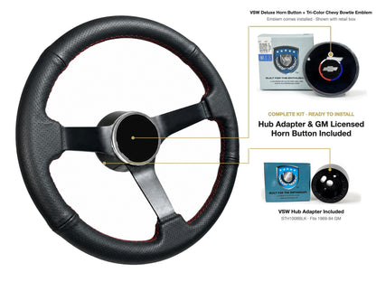 ST3602RED steering wheel kit - Deluxe horn button, Tri-Color Chevy Bowtie emblem