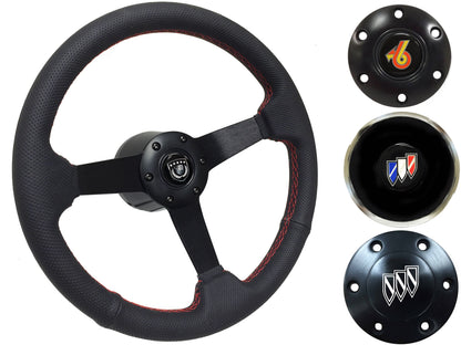 1967-68 Buick Steering Wheel Kit | Perforated Black Leather | ST3602RED