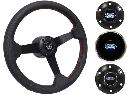 1969, 78-91 Ford Truck Steering Wheel Kit | Perforated Black Leather | ST3602BLK