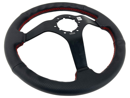 1960-73 Chevy Truck, GMC Steering Wheel Kit | Perforated Black Leather | ST3602RED