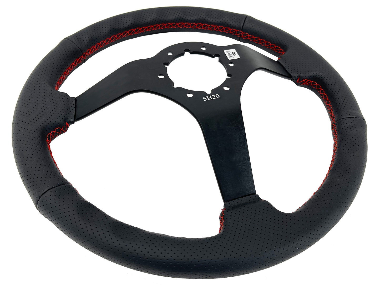 1965-68, 70-77 Ford Truck Steering Wheel Kit | Perforated Black Leather | ST3602RED
