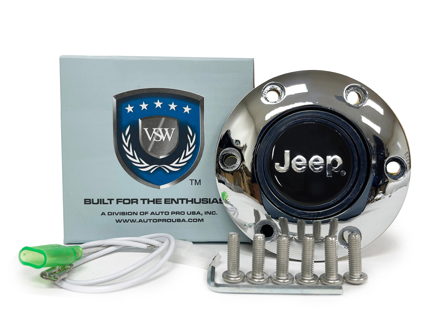 1974-95 Jeep 6-Bolt Steering Wheel Kit | Black Leather / Chrome