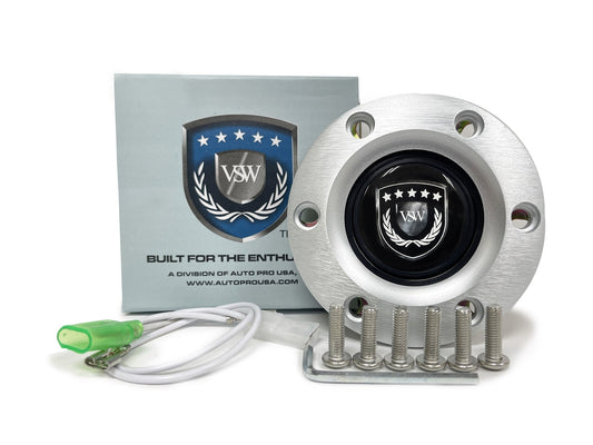 VSW S6 | Black VSW Emblem | Brushed Horn Button | STEVSWBLK-BRU
