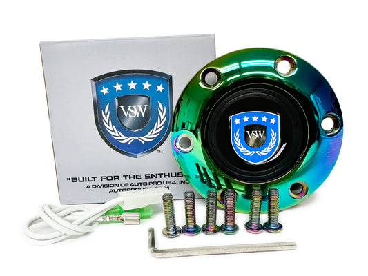 VSW S6 | Blue VSW Emblem | Neo-Chrome Horn Button | STEVSWBLU-NEO