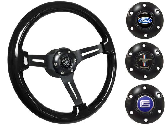 1984-04 Ford Mustang Steering Wheel Kit | Black Ash Wood | ST3073