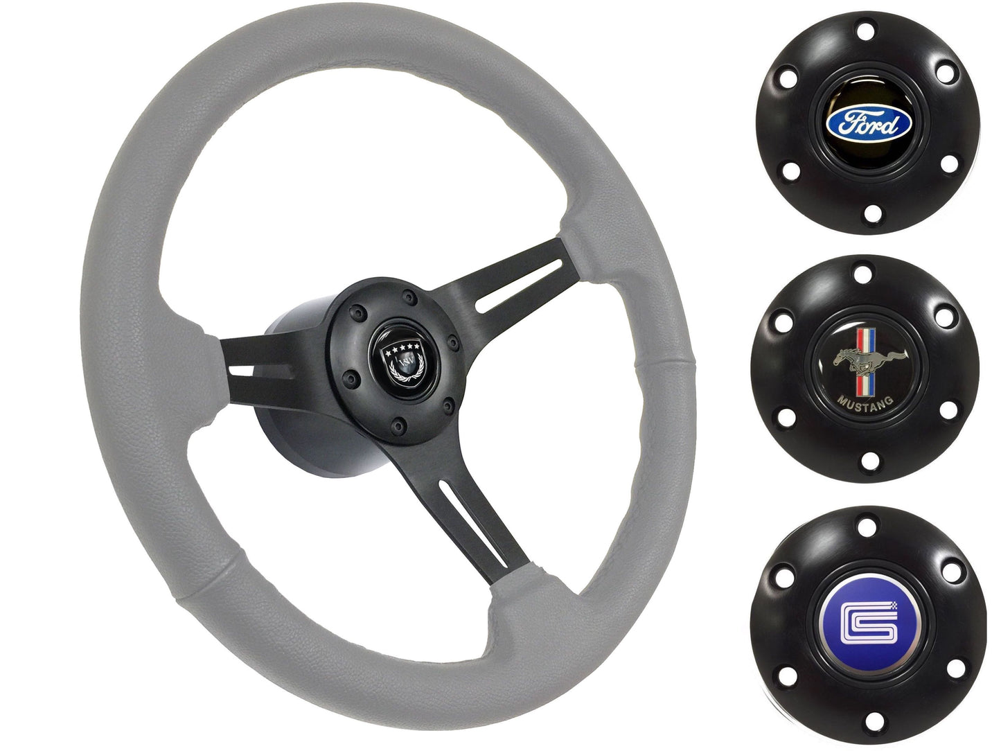 1964.5 Ford Mustang Steering Wheel Kit | Grey Leather