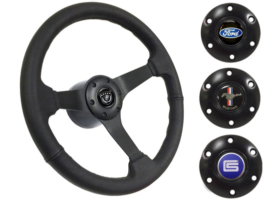 1979-82 Ford Mustang Steering Wheel Kit | Black Leather | ST3160BLK