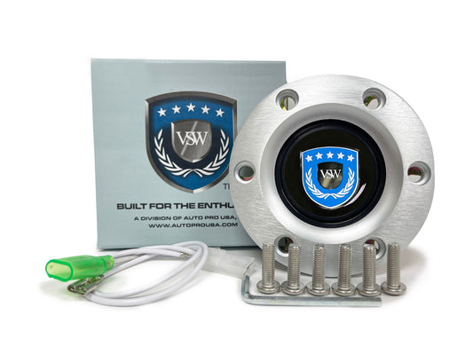 VSW S6 | Blue VSW Emblem | Brushed Horn Button | STEVSWBLU-BRU