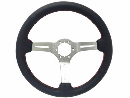 1969-87 El Camino Steering Wheel Kit | Perforated Leather | ST3587BLK-RED