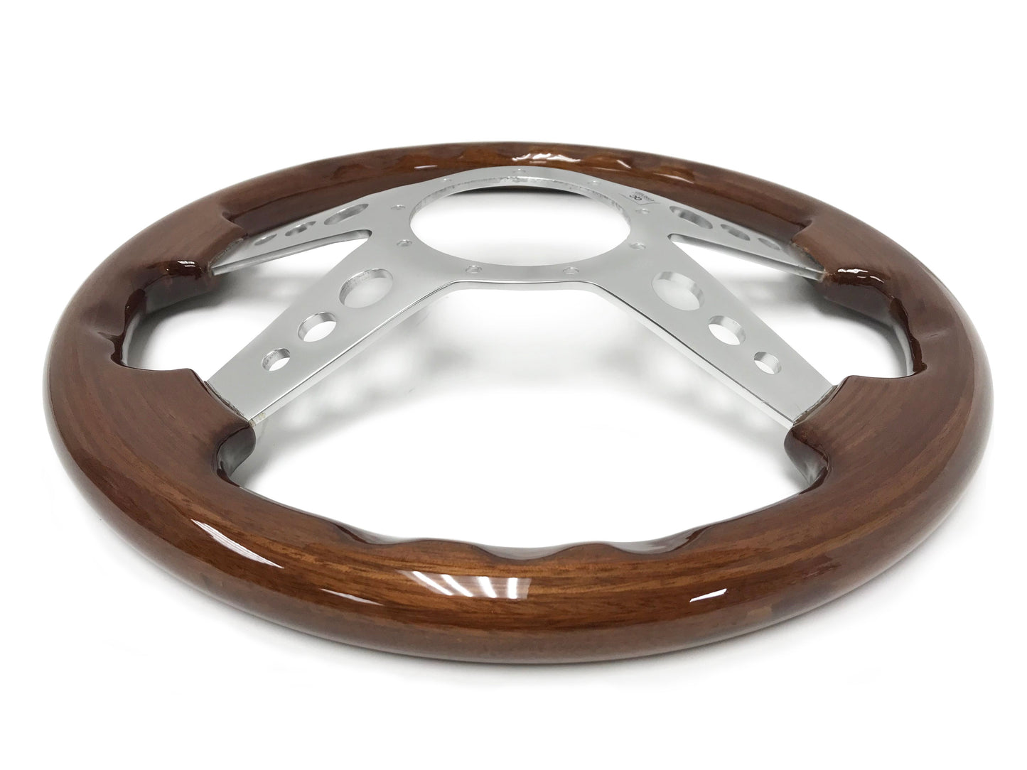 VSW S9 Deluxe Wood Steering Wheel | Walnut Wood, 4-Spoke w/ Holes | ST3082