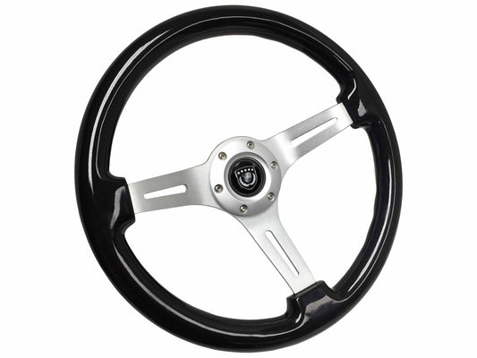 VSW S6 Sport Steering Wheel | Black Ash Wood Brushed Aluminum | ST3074