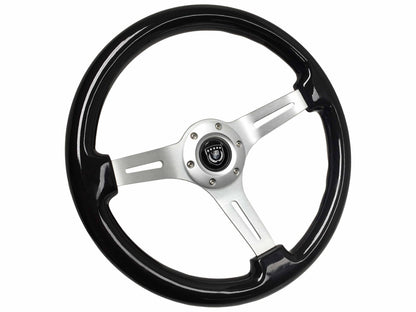 1969-89 Pontiac Steering Wheel Kit | Black Ash Wood, Brushed Aluminum | ST3074