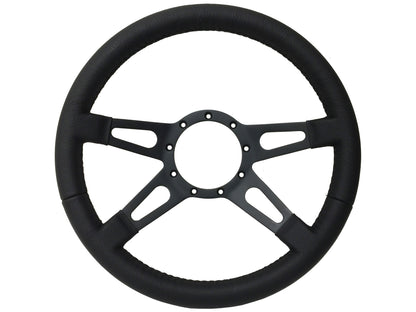 VSW S9 Premium Leather Steering Wheel | Black Leather, Slotted 4-Spoke | ST3170