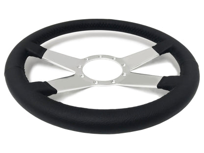 VSW S9 Premium Leather Steering Wheel | Black Leather, Solid Spoke | ST3088