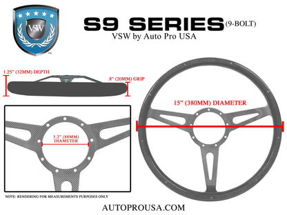 VSW S9 Deluxe Wood Steering Wheel | Walnut Wood | ST3053