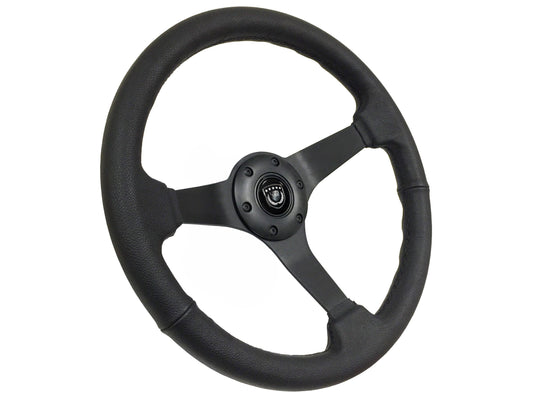 VSW S6 Sport Steering Wheel | Leather Black Aluminum | ST3160BLK