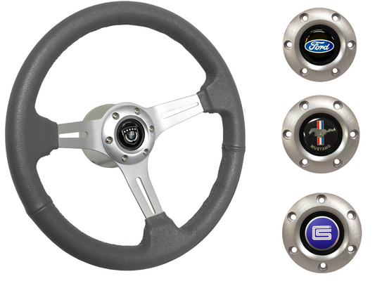 1964.5 Ford Mustang Steering Wheel Kit | Grey Leather