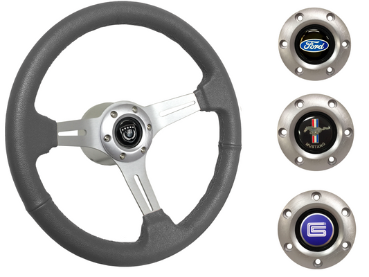 1984-04 Ford Mustang Steering Wheel Kit | Grey Leather | ST3014GRY
