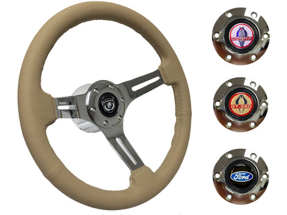 1964.5 Ford Mustang Steering Wheel Kit | Tan Leather