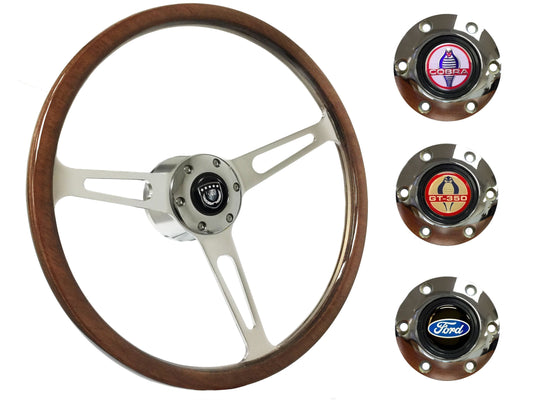 1964.5 Ford Mustang Steering Wheel Kit | Deluxe Walnut Wood