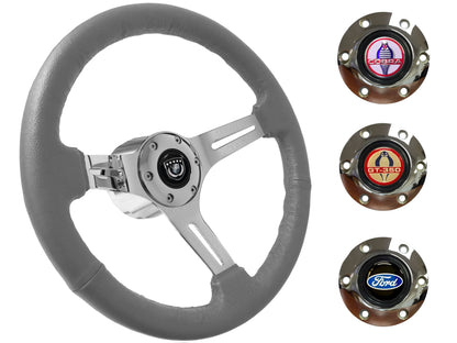 1964.5 Ford Mustang Steering Wheel Kit | Grey Leather