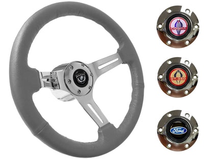 1984-04 Ford Mustang Steering Wheel Kit | Grey Leather | ST3012GRY