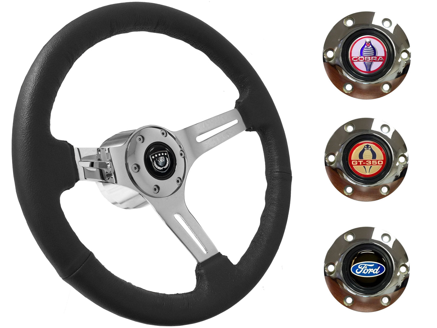 1979-82 Ford Mustang Steering Wheel Kit | Black Leather | ST3012BLK