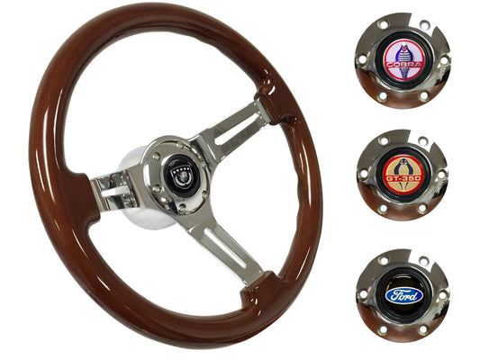 1964.5 Ford Mustang Steering Wheel Kit | Mahogany Wood